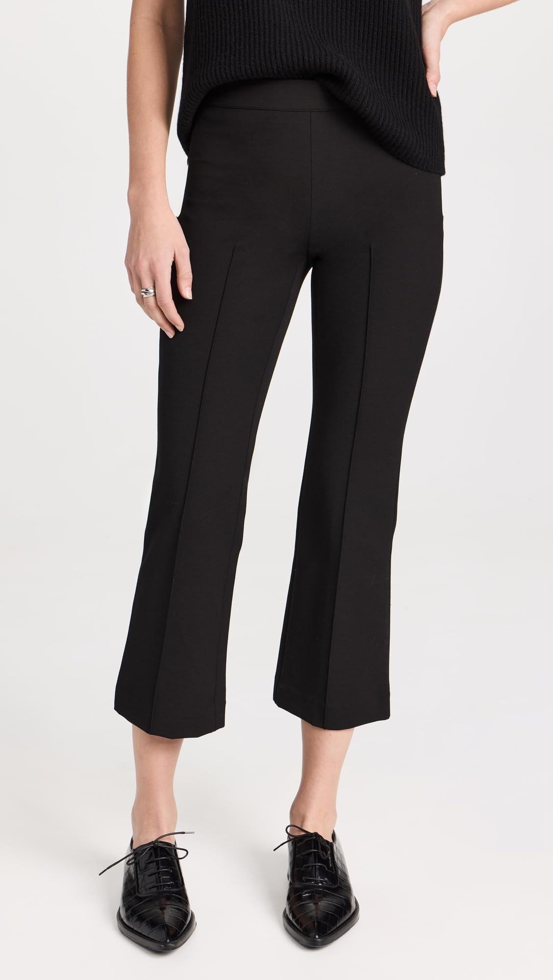 Vince Women's Mid Rise Pintuck Crop Flare Pants - Stylish Casual & Office Wear for Women | Comfortable Stretch Fabric for Everyday Outfits