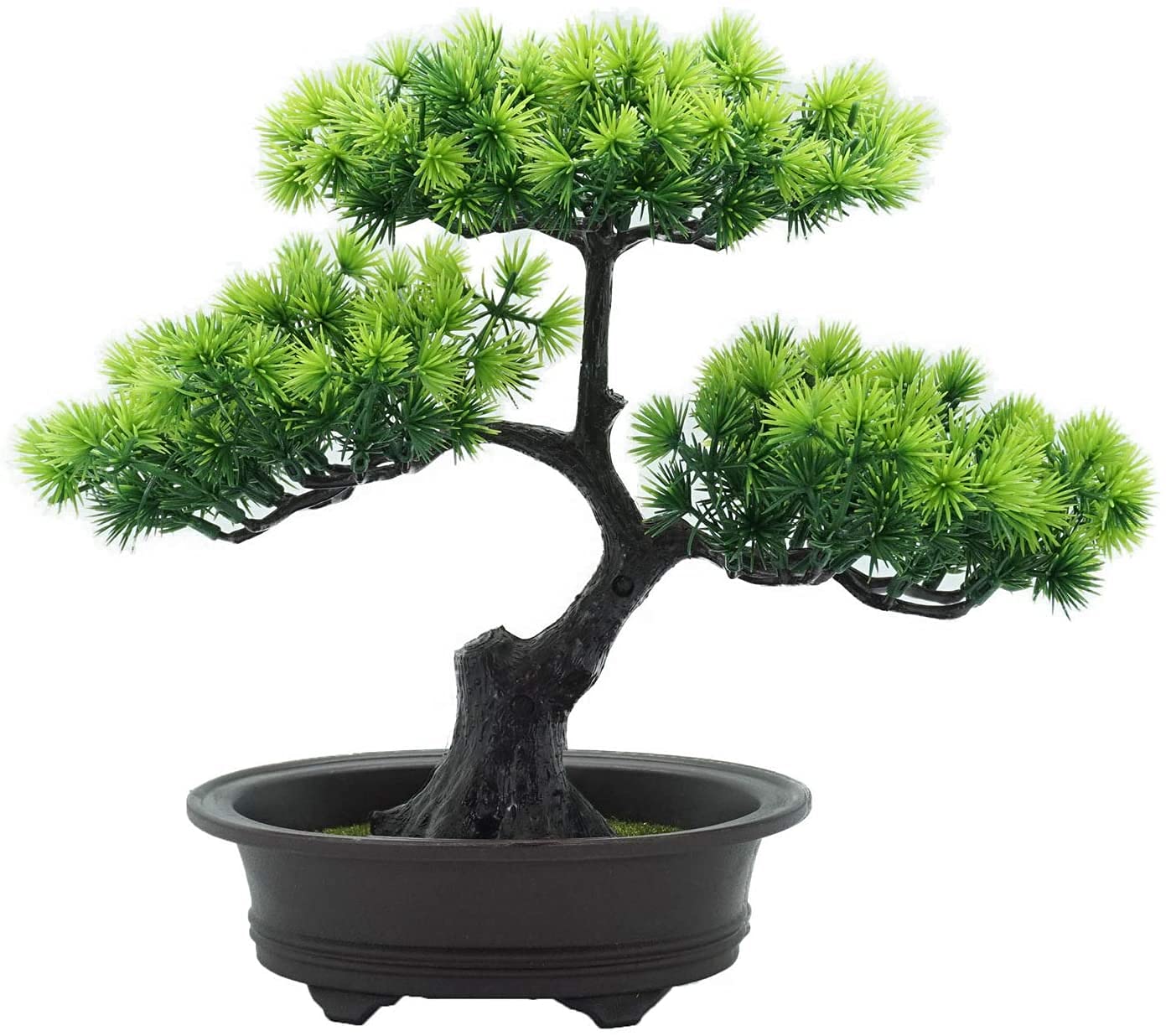 Realistic Artificial Bonsai Pine Tree - Mini Fake Potted Plant for Desk Decor, Office & Home Decoration - Perfect for Zen Gardens, Living Room Centerpieces, and DIY Interior Design Projects
