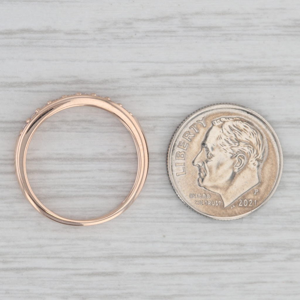 0.25ctw Pink Diamond Wedding Band Ring - 10k Rose Gold Size 6.75 - Stackable Promise Ring for Women - Perfect for Anniversaries, Engagements & Everyday Elegance