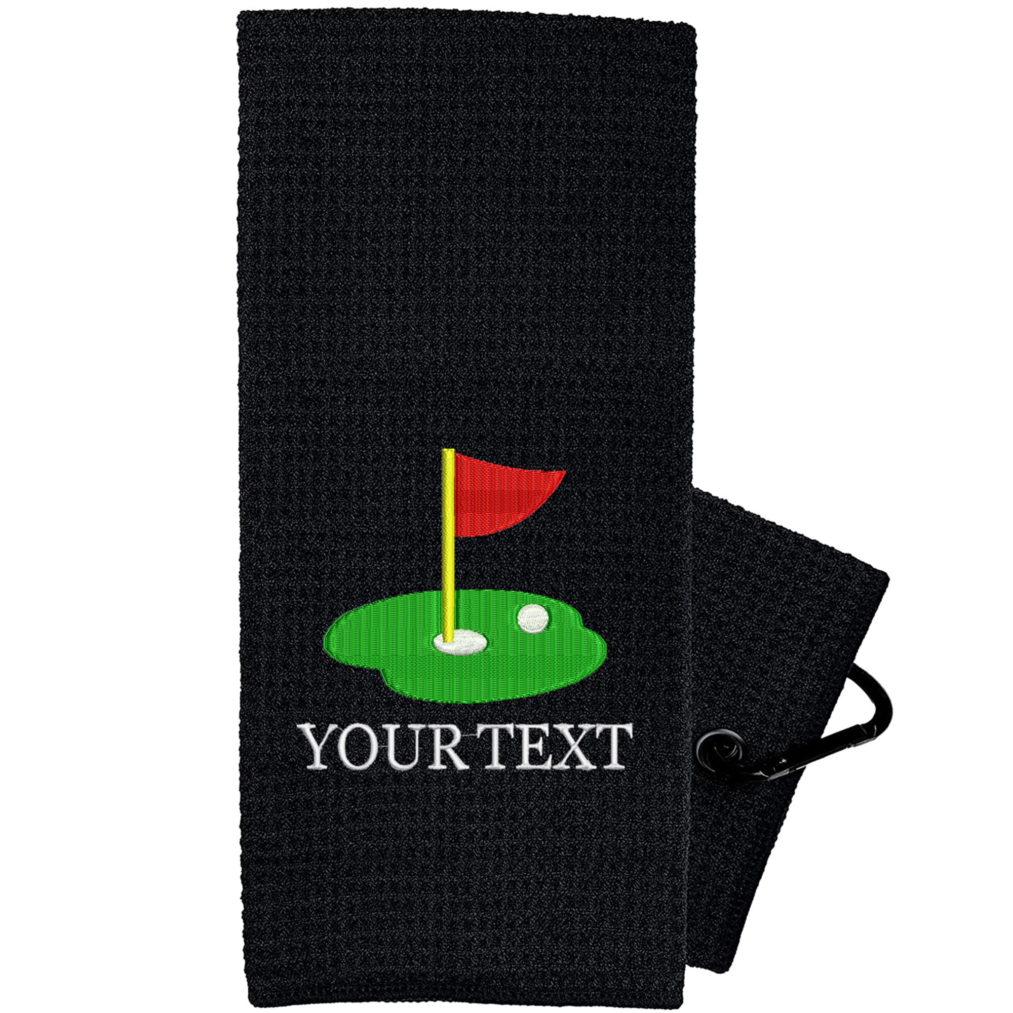 Custom Embroidered Golf Towel for Men - Personalized Golf Accessories with Clip for Golf Bags | Perfect for Golf Courses, Driving Ranges & Club Tournaments