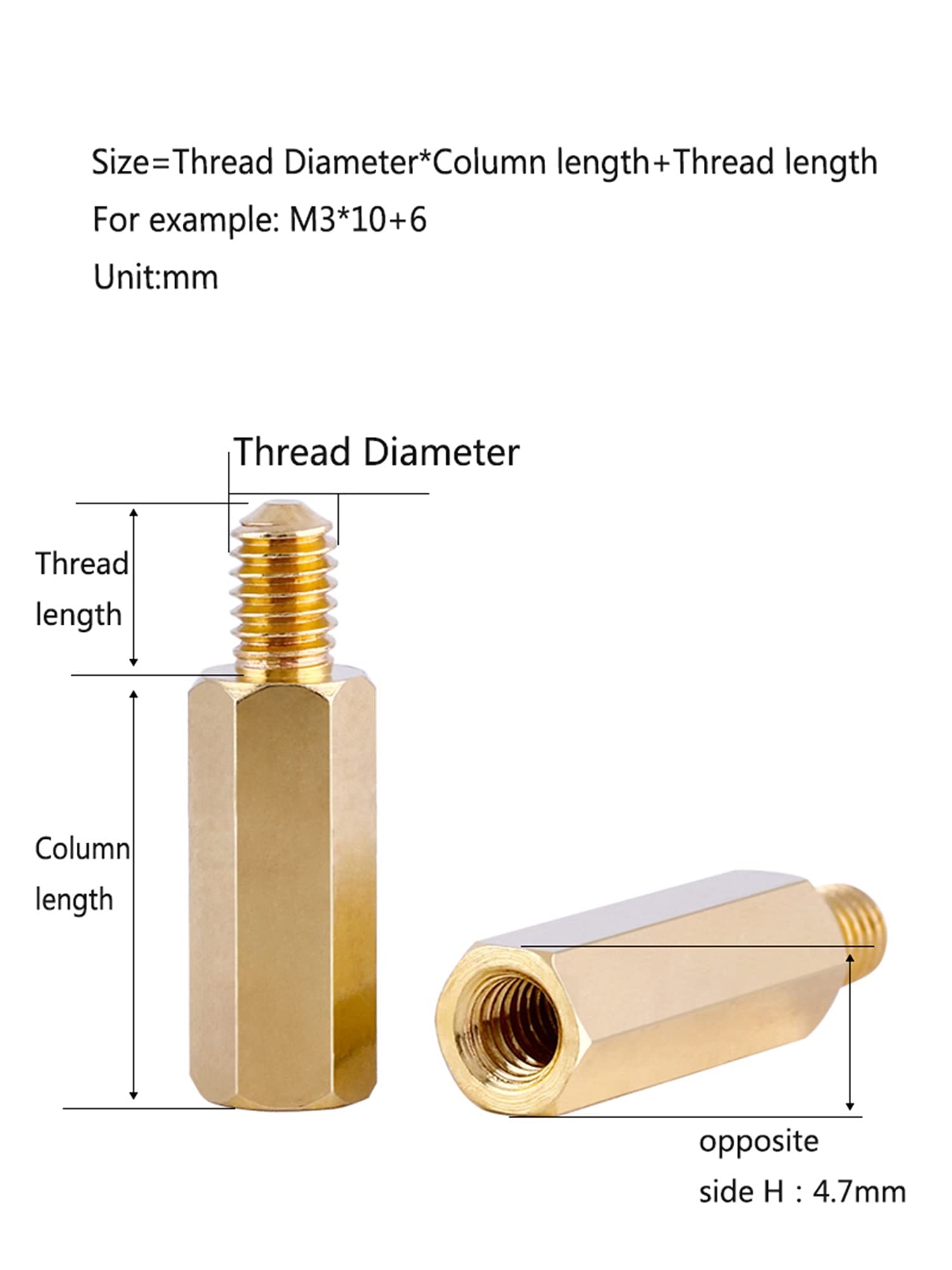 Hex Brass Standoffs M3 x 20mm (20pcs) - Female Male Threaded Spacers for PCB, Motherboard & Electronics - M3 Hexagonal Screw Pillars with 6mm Thread - Perfect for Computer Builds, DIY Projects & Circuit Board Assembly