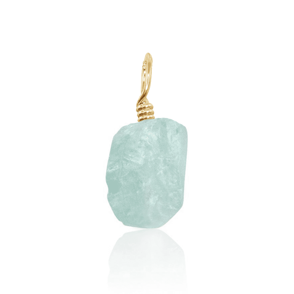 Natural Raw Blue Aquamarine Crystal Pendant Necklace - Healing Stone Jewelry for Women, Spiritual Gift, Meditation & Energy Balancing Accessory