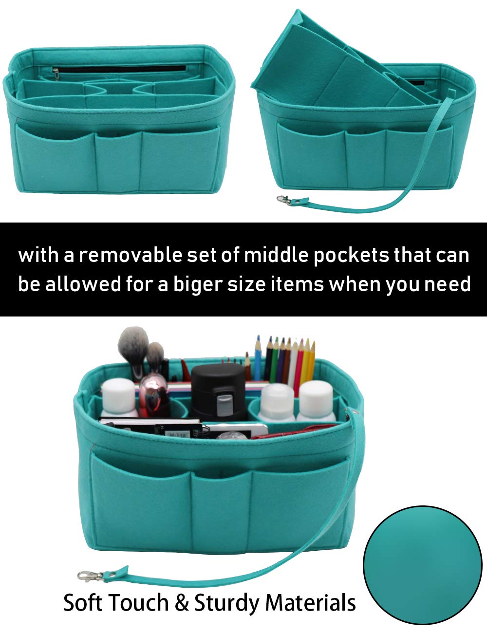 LEXSION Felt Insert Bag Organizer - Purse Organizer for Handbags Fits Speedy & Neverfull | Perfect for Travel, Work & Daily Organization
