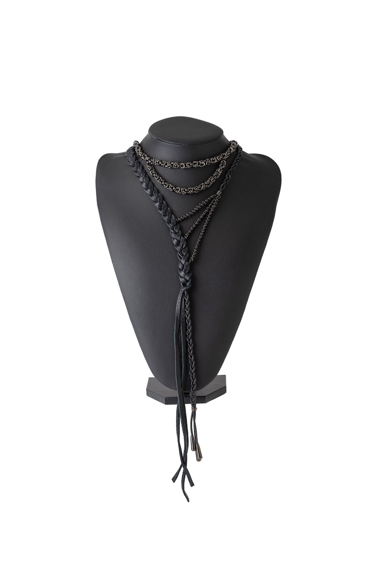Handmade Cow Leather & Brass Black Void Necklace - Boho Chic Jewelry for Women, Perfect for Layering and Everyday Wear