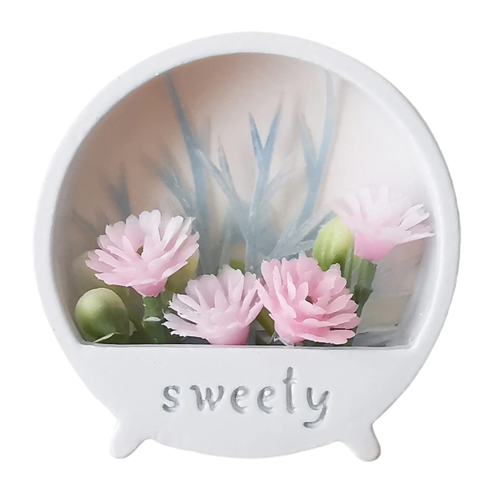 BESUFY Miniature Potted Plants - Smooth Surface Small Hanging Plants for Dollhouse Decor, Pretend Play Furniture & Photo Props - Perfect Gift for Kids Ages 3+ (White) | Great for Kids' Room Decor, DIY Mini Garden Projects & Creative Photography Backdrops