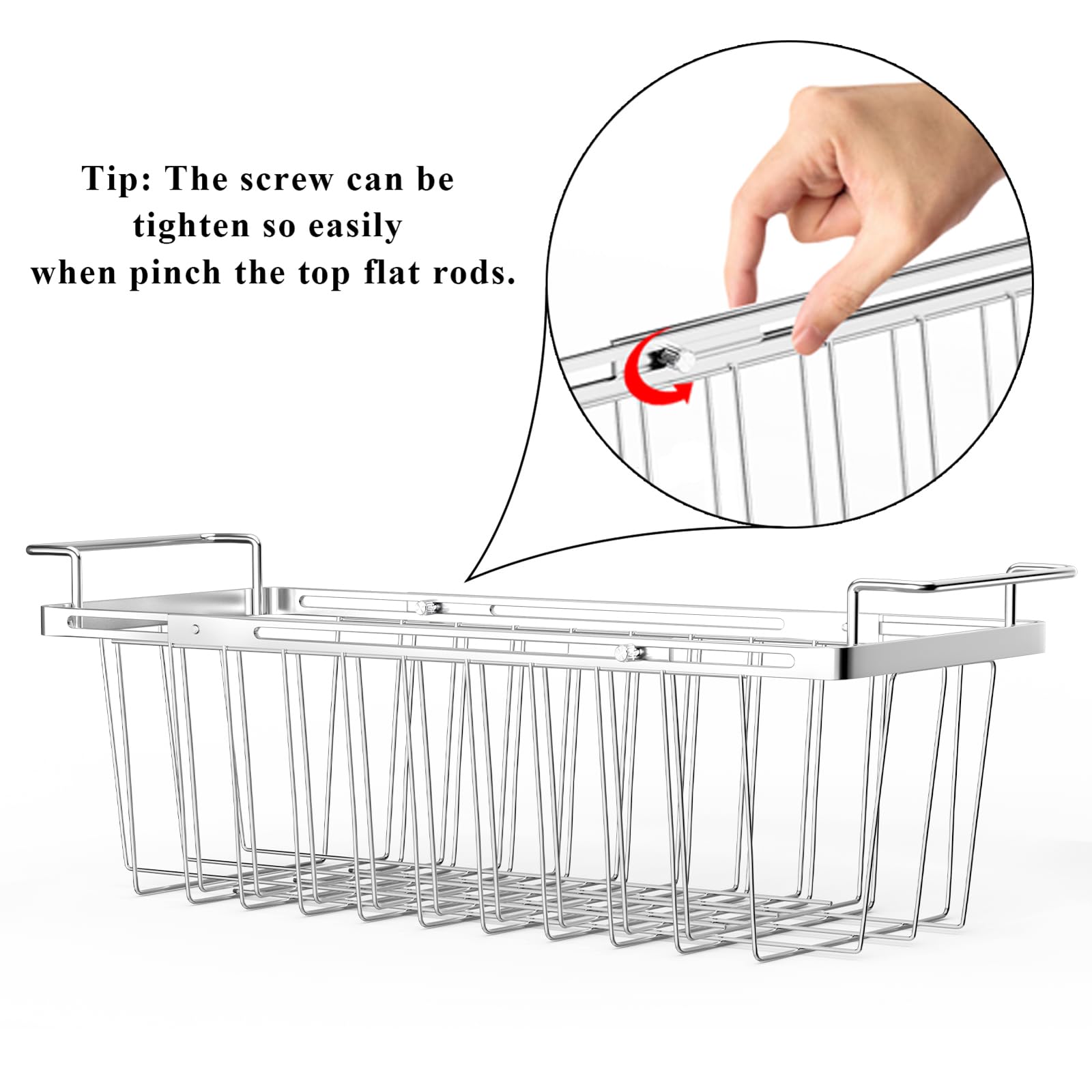Expandable Freezer Baskets for Chest Freezer - 2 Pack Stainless Steel Deep Freezer Organizer Bins & Over The Sink Dish Drying Rack - Perfect for Kitchen Storage, Pantry Organization & Small Space Saving