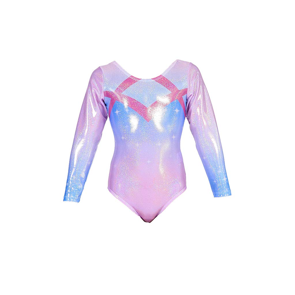 ZIZI Girls Gymnastics Leotards - Sparkly Rainbow Dance Leotard for Kids 2-11 Years | One-Piece Athletic Wear for Ballet, Cheerleading & Gymnastics Practice