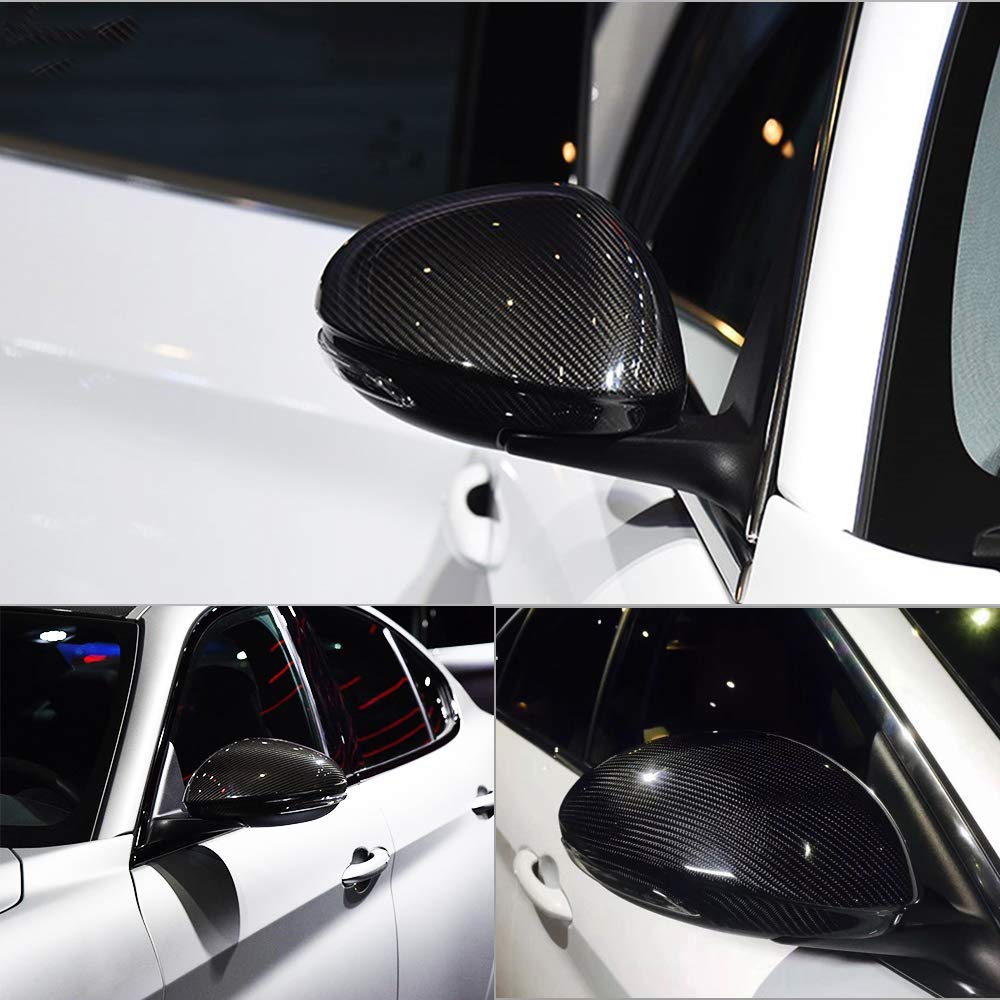 Premium Carbon Fiber Mirror Covers for Alfa Romeo Giulia Sedan (2015-2018) - OEM Style Side Mirror Caps | Enhances Vehicle Appearance & Protection | Perfect for Car Enthusiasts & Custom Upgrades
