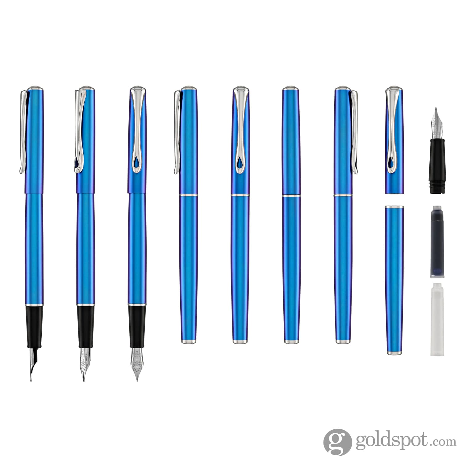 Premium Diplomat Traveller Fountain Pen - Funky Blue Ink, Smooth Writing, Luxury Gift for Professionals & Students - Perfect for Office, School & Travel Use