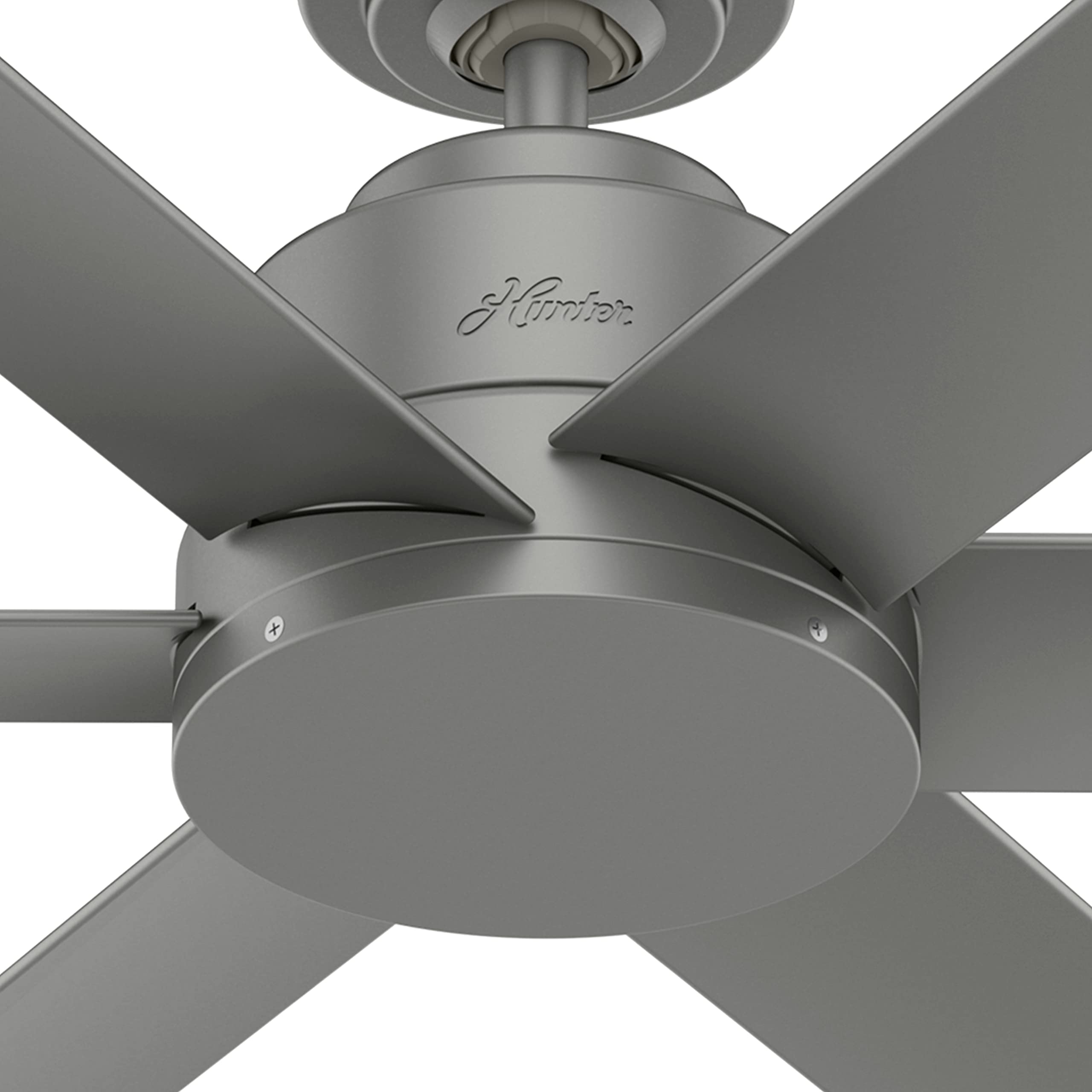 Hunter Fan 44 Inch Matte Silver Outdoor Ceiling Fan with 6 Blades - Weather Resistant, Energy Efficient - Perfect for Patio, Deck, Porch & Covered Outdoor Spaces (Renewed)