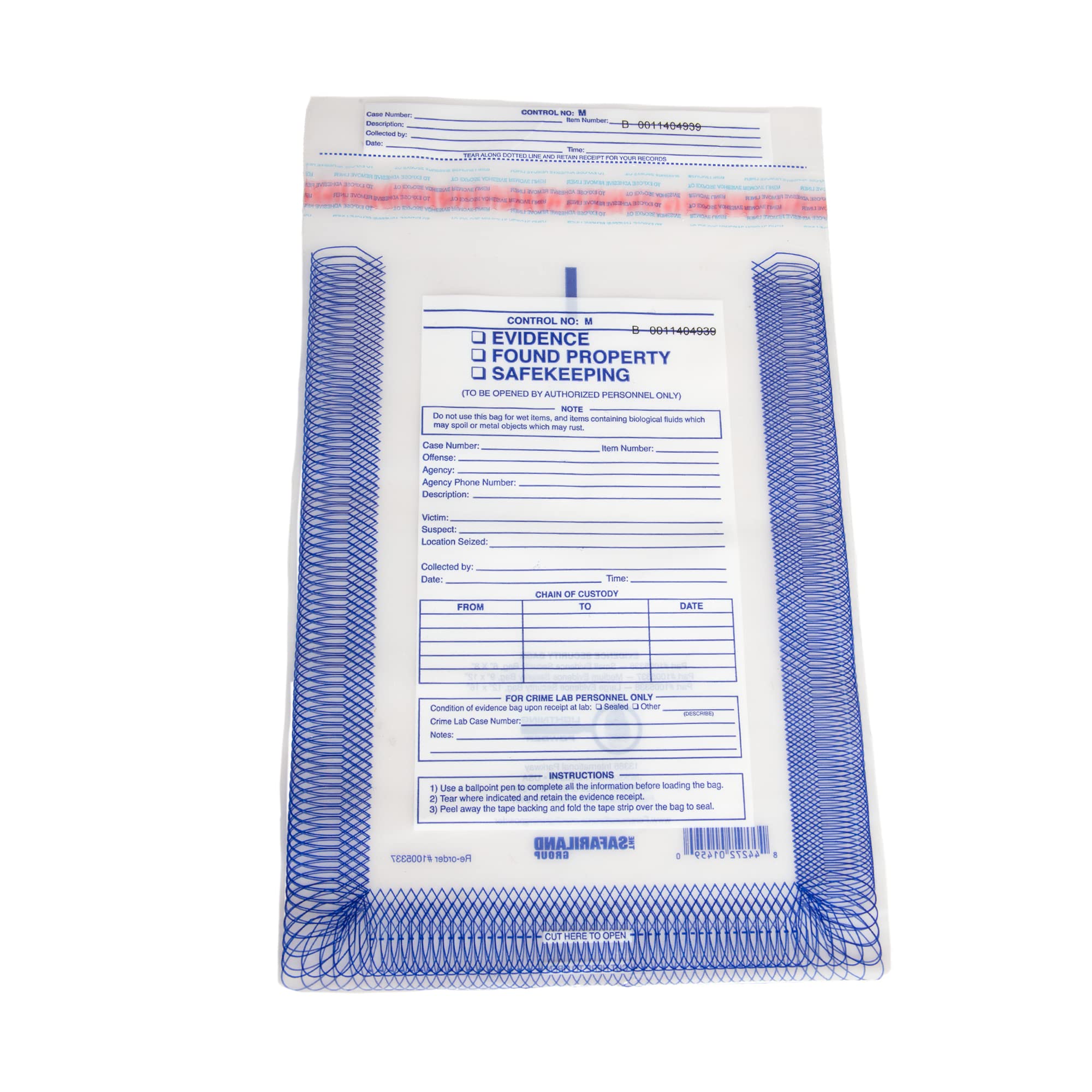 Forensics Source 3-2051 Evidence Security Bags, 9 x 2 Inches (100 Pack) - Tamper-Proof Storage for Crime Scene Evidence, DNA Samples & Legal Documents