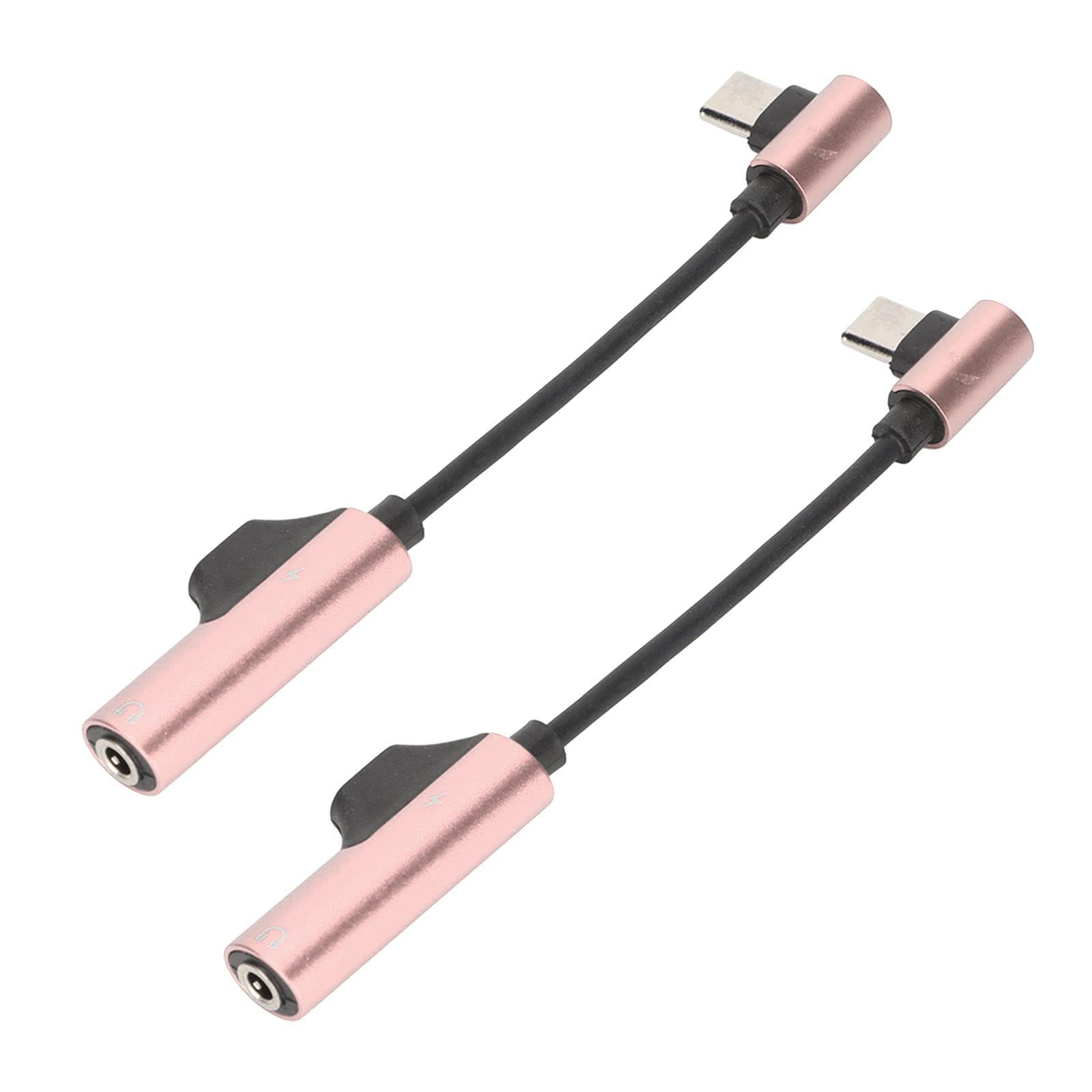 USB C to 3.5mm Headphone Jack Adapter - 2-in-1 Audio Dongle with 3.5mm Aux Port for iPhone 15, Samsung Galaxy, iPad, MacBook, PC & More - Perfect for Music, Gaming & Conference Calls (Pink)