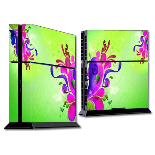 MightySkins Decorative Skin Wrap Sticker for Sony PlayStation 4 PS4 Console - Pastel Flourishes Design | Protective Cover for Gaming Setup & Customization