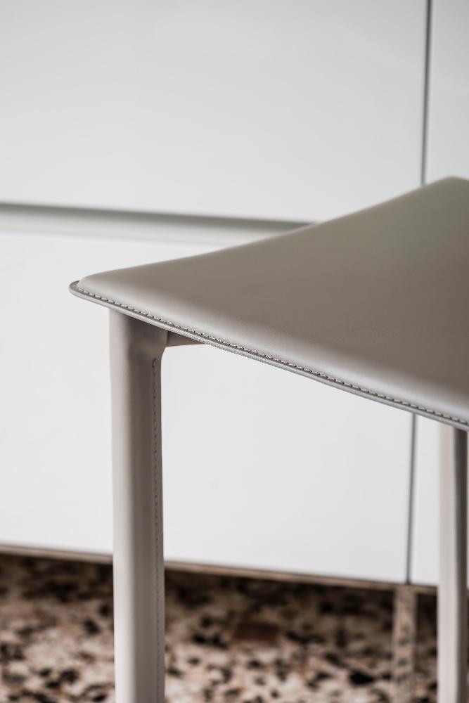 Cattelan Cliff Stool - Modern Bar Stool with Metal Frame & Upholstered Seat - Perfect for Kitchen Island, Breakfast Bar & Home Decor