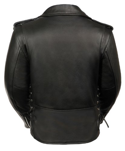 Women's Classic Side Lace Motorcycle Jacket with Full Sleeve Zip Out Liner - Medium Size | Biker Jacket for Women Riding, Outdoor Adventures & Street Fashion