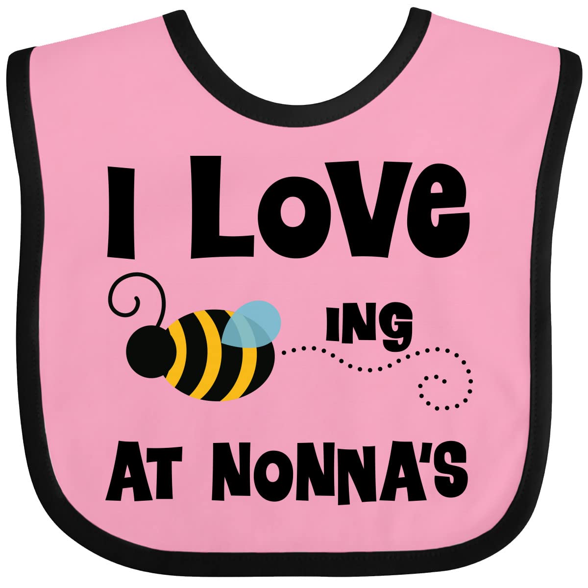 Inktastic Nonna's House Bee Baby Bib - Adorable & Absorbent for Messy Mealtime, Feeding, and Playtime
