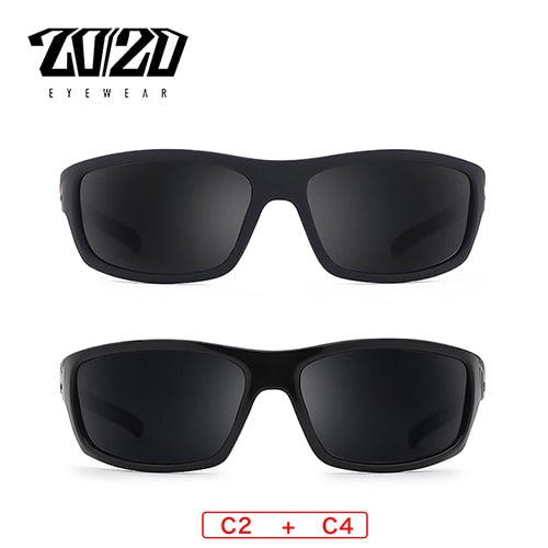 20/20 Polarized Square Sunglasses for Men - UV Protection, Anti-Glare, Lightweight & Durable - Perfect for Driving, Fishing, and Outdoor Activities