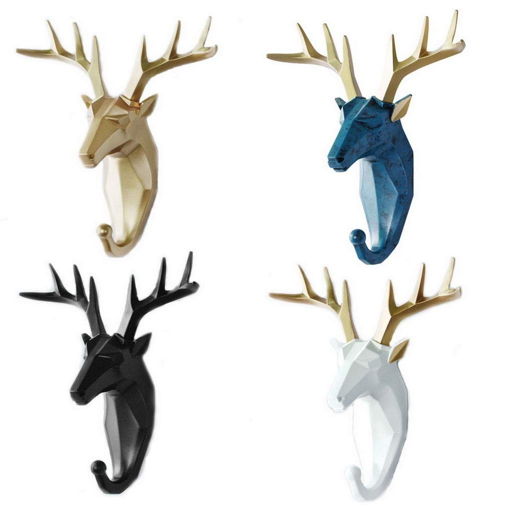 Nordic Deer Antler Wall Hooks - 4 Pack, Heavy Duty Coat & Key Hooks, Modern Elegant Home Decor for Entryway, Bedroom, and Bathroom Organization