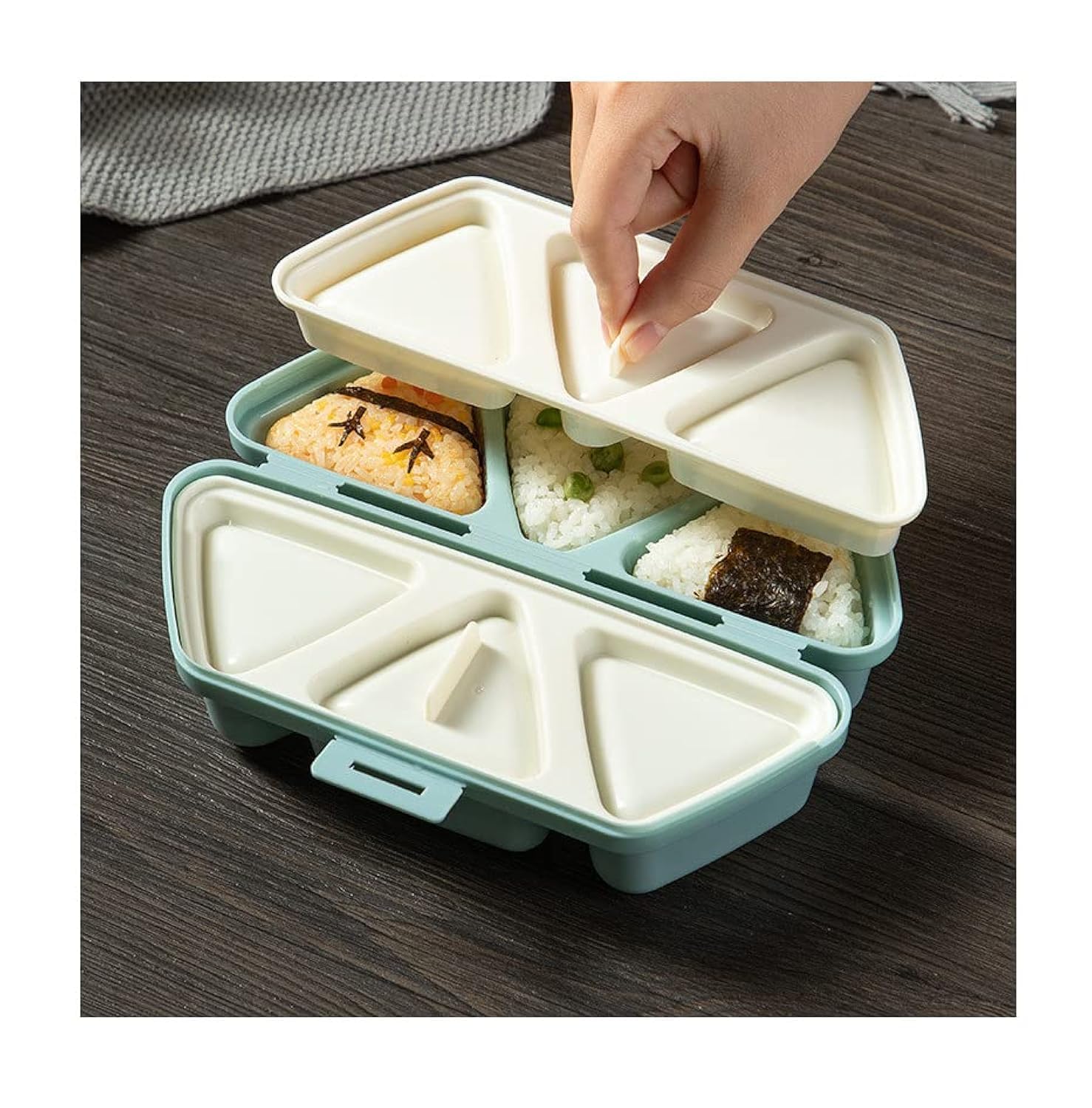 Triangle Sushi Mold - 6 Cavity Non-Stick Onigiri Rice Ball Press Maker for Seaweed & Cilantro - Perfect for Bento Boxes, Party Snacks & Japanese Cuisine