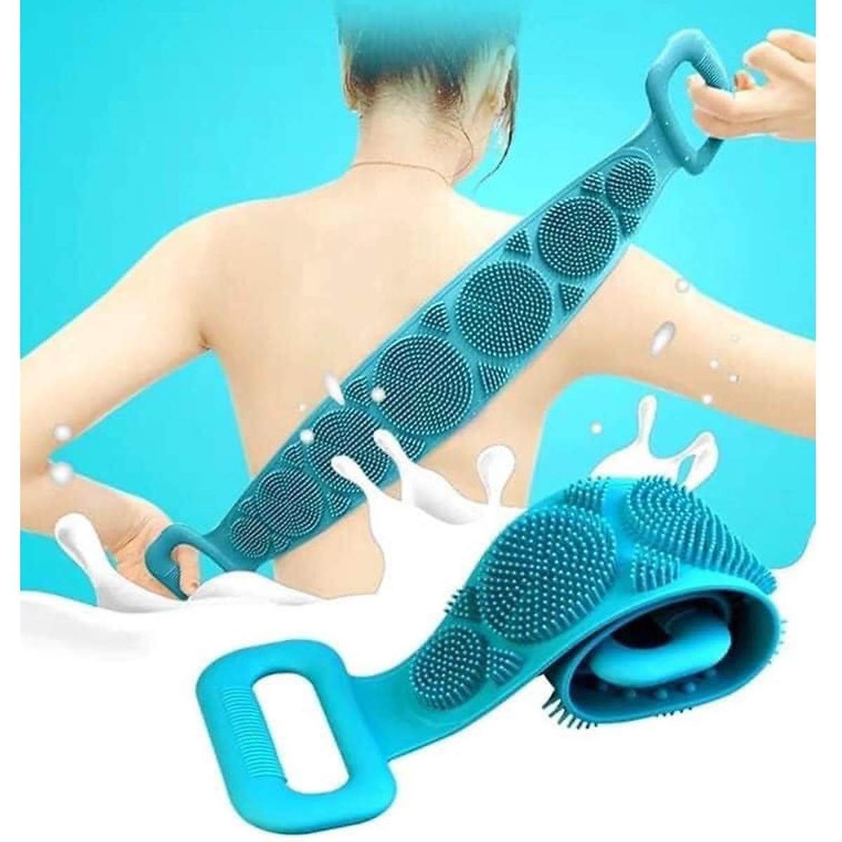 MIRARIYA Silicone Body Scrubber - Dual-Sided Exfoliating Brush for Deep Skin Cleaning & Massage - Shower & Bath Use