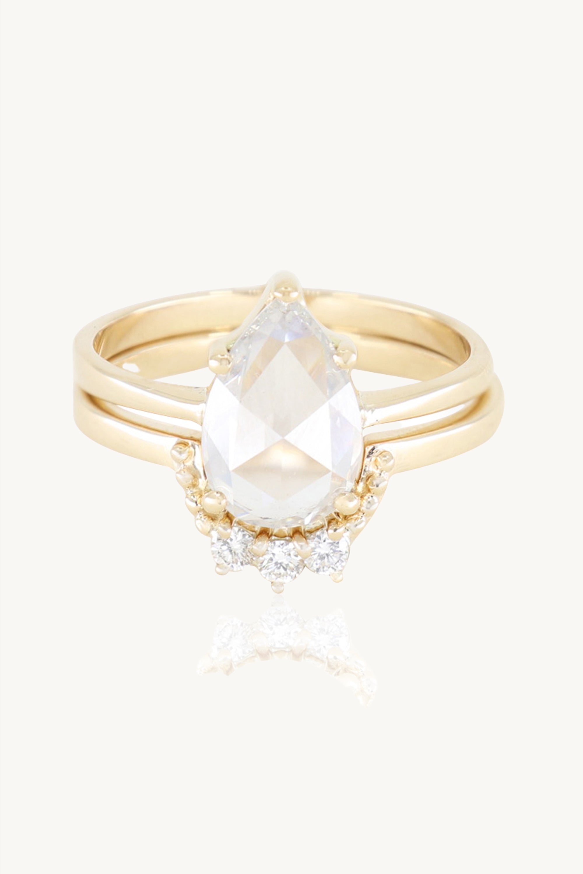 14K Yellow Gold Champagne Diamond Forever Stack Ring - Elegant Wedding Band, Anniversary Gift for Her, Perfect for Bridal Jewelry & Special Occasions