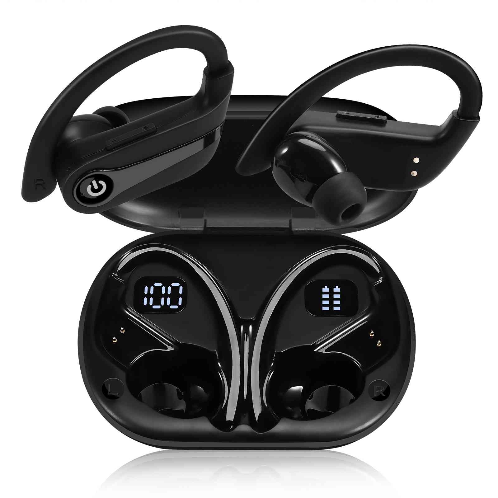 Alcatel 2007 Wireless Earbuds - True 5.0 Bluetooth Sport Headphones with Charging Case, Immersive Sound, Deep Bass, Touch Control & IPX7 Sweatproof - Perfect for Running, Gym Workouts & Hands-Free Calls