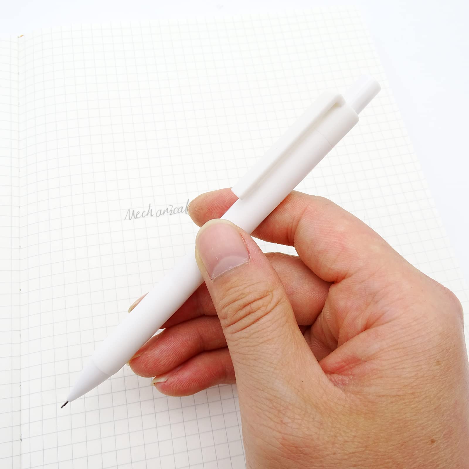 COLNK 0.5mm Mechanical Pencil Set - 10 Pack White Barrel Drafting Pencils for Office, School & Art - Perfect for Students, Kids & Professionals for Writing, Drawing & Sketching