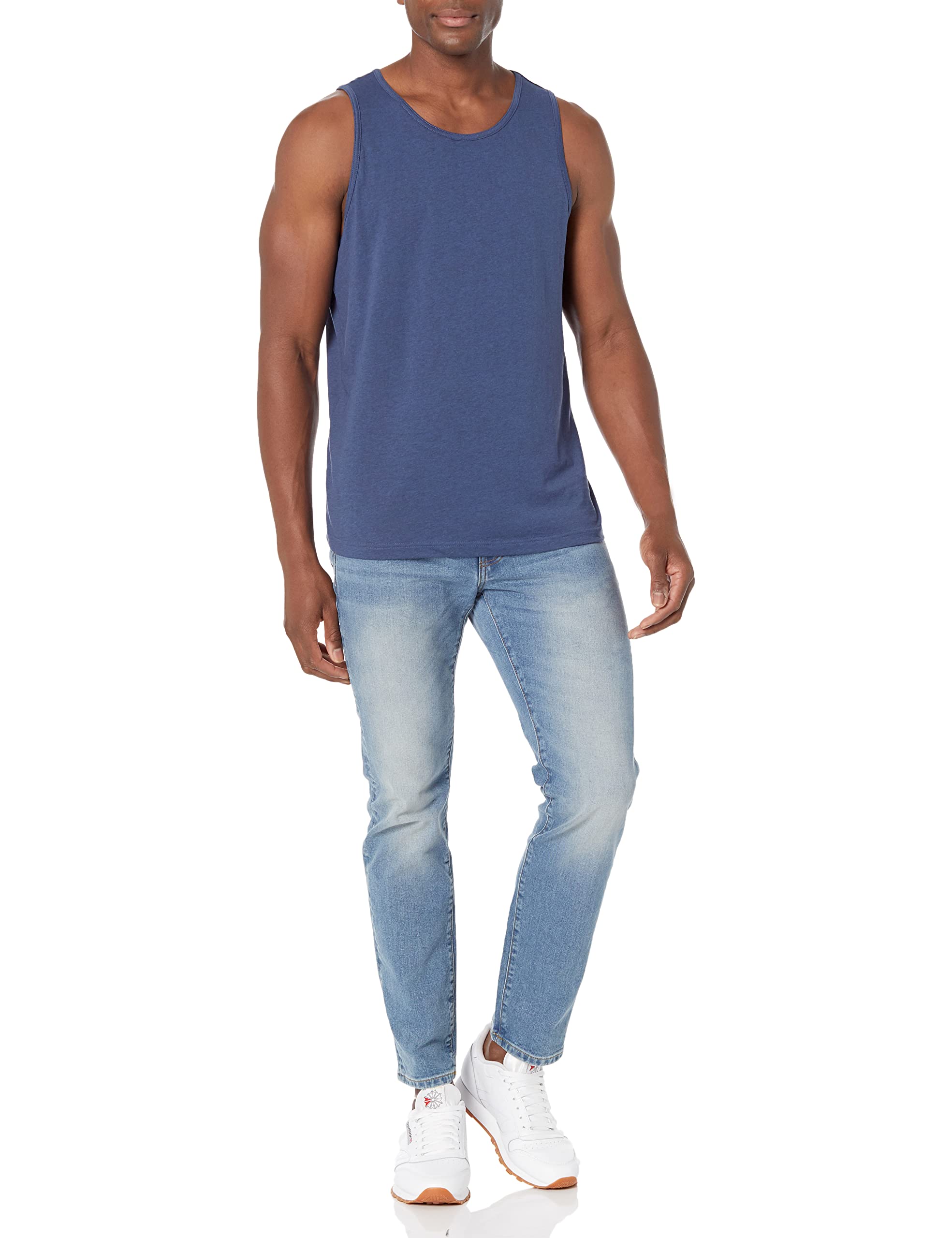 Amazon Essentials Men's Regular-Fit Tank Top Undershirt - Breathable Cotton Blend for Casual Wear, Gym & Layering