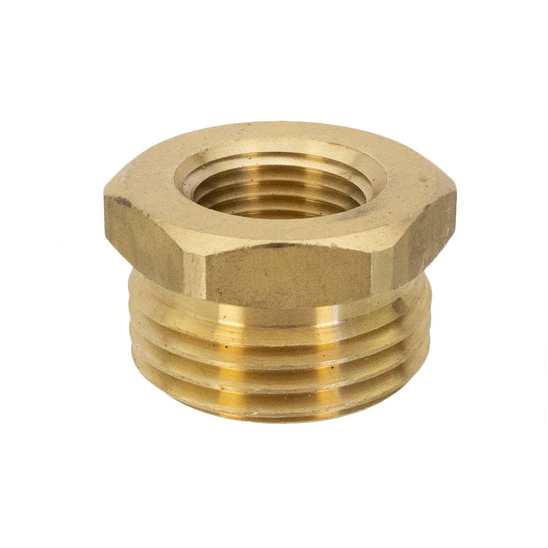 World Enterprises GHM x 3/8 FPT Bushing - Brass Pipe Fitting Adapter for Plumbing, HVAC & Industrial Applications - Perfect for Water, Gas & Air Systems