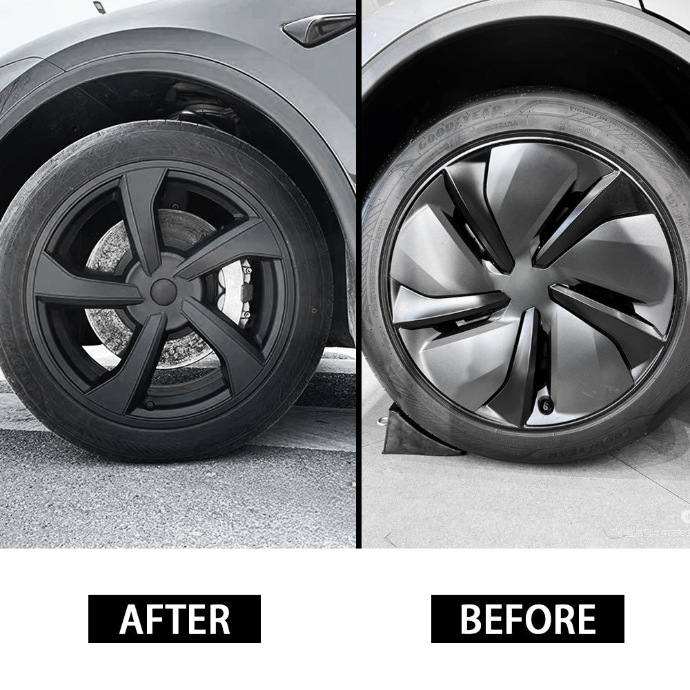 2025+ Tesla Model Y Juniper 19’’ Crossflow Wheel Cover Replacement | OEM Style Black Rim Protectors for Enhanced Protection & Style | Perfect for Road Trips & Daily Commutes