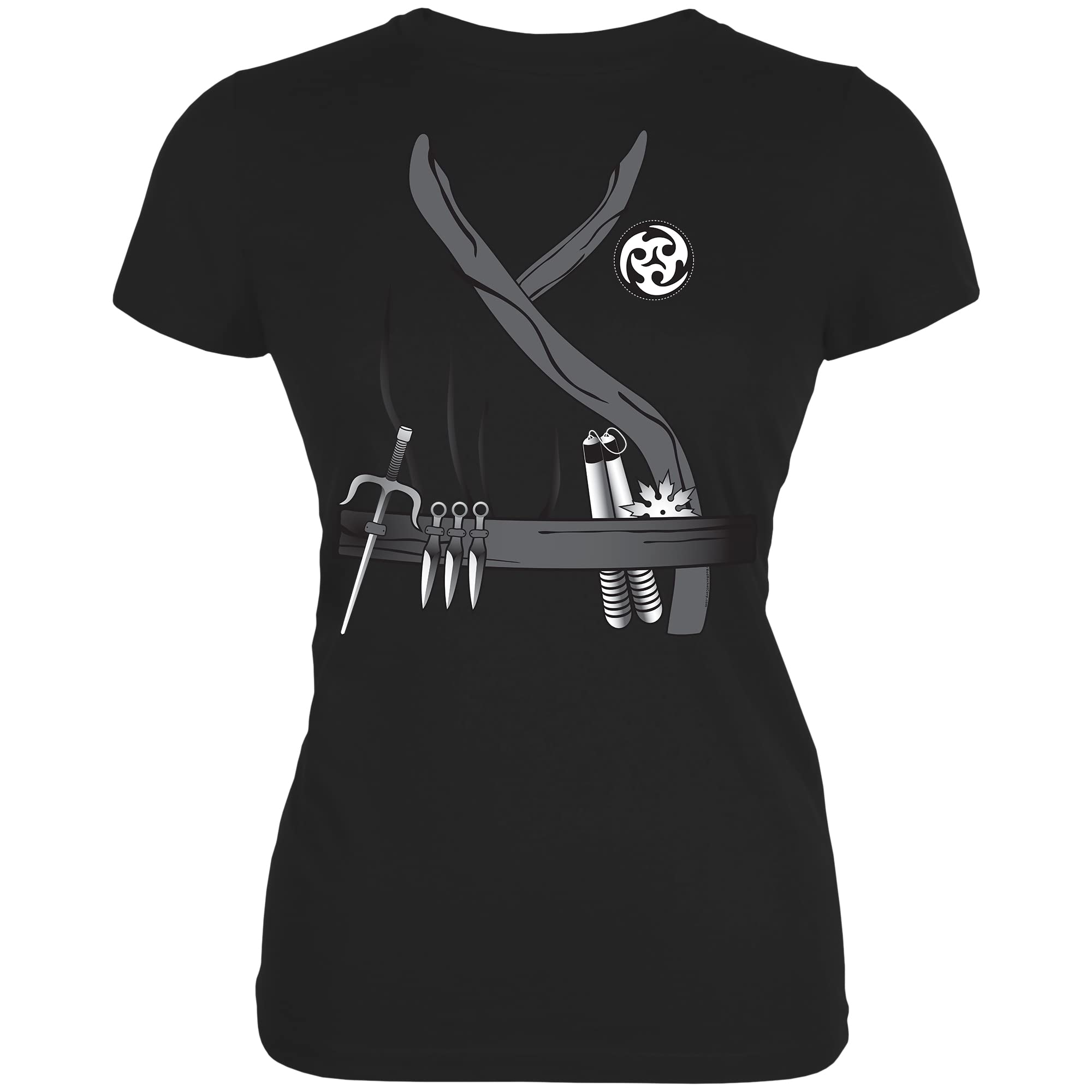 Halloween Ninja Assassin Costume for Women - Black Soft T-Shirt with Long Sleeves | Perfect for Cosplay, Halloween Parties & Themed Events