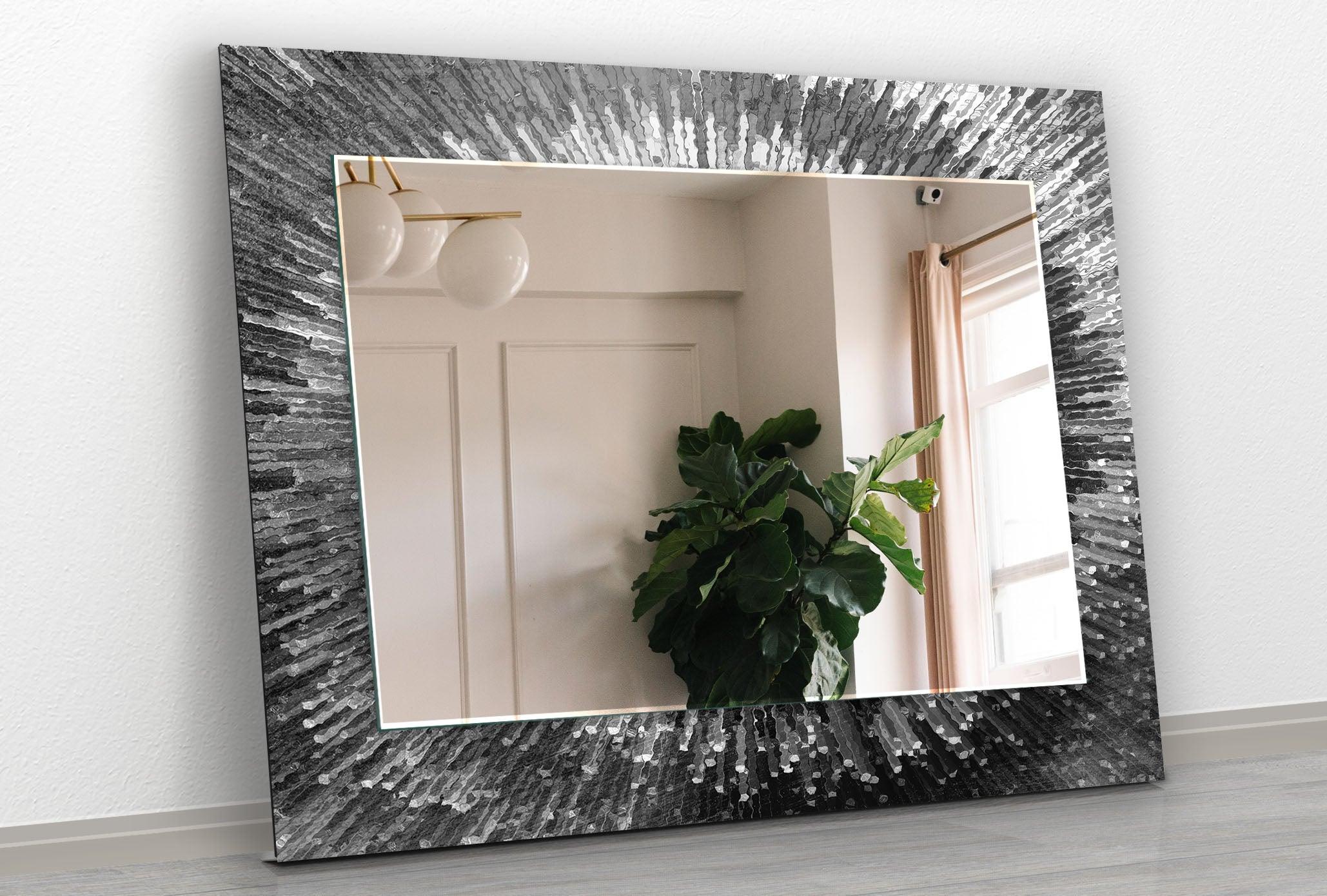 Stylish Black Splash Wall Mirror - Modern Decorative Bathroom & Living Room Mirror for Home Decor - Perfect for Vanity, Entryway, and Bedroom Accent