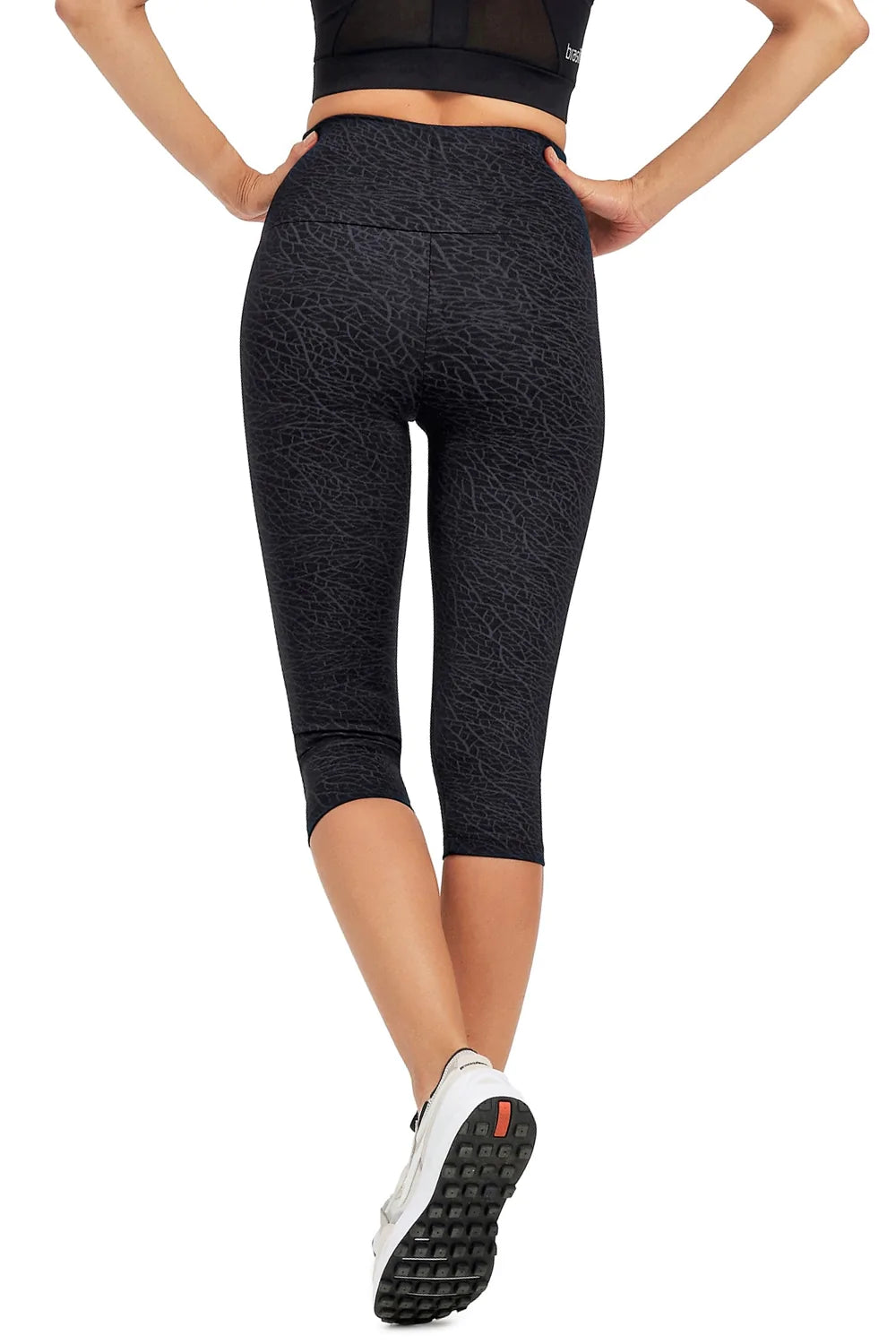 Raizes High Waisted Knee-Length Compression Tights for Women - Yoga, Running & Everyday Comfort