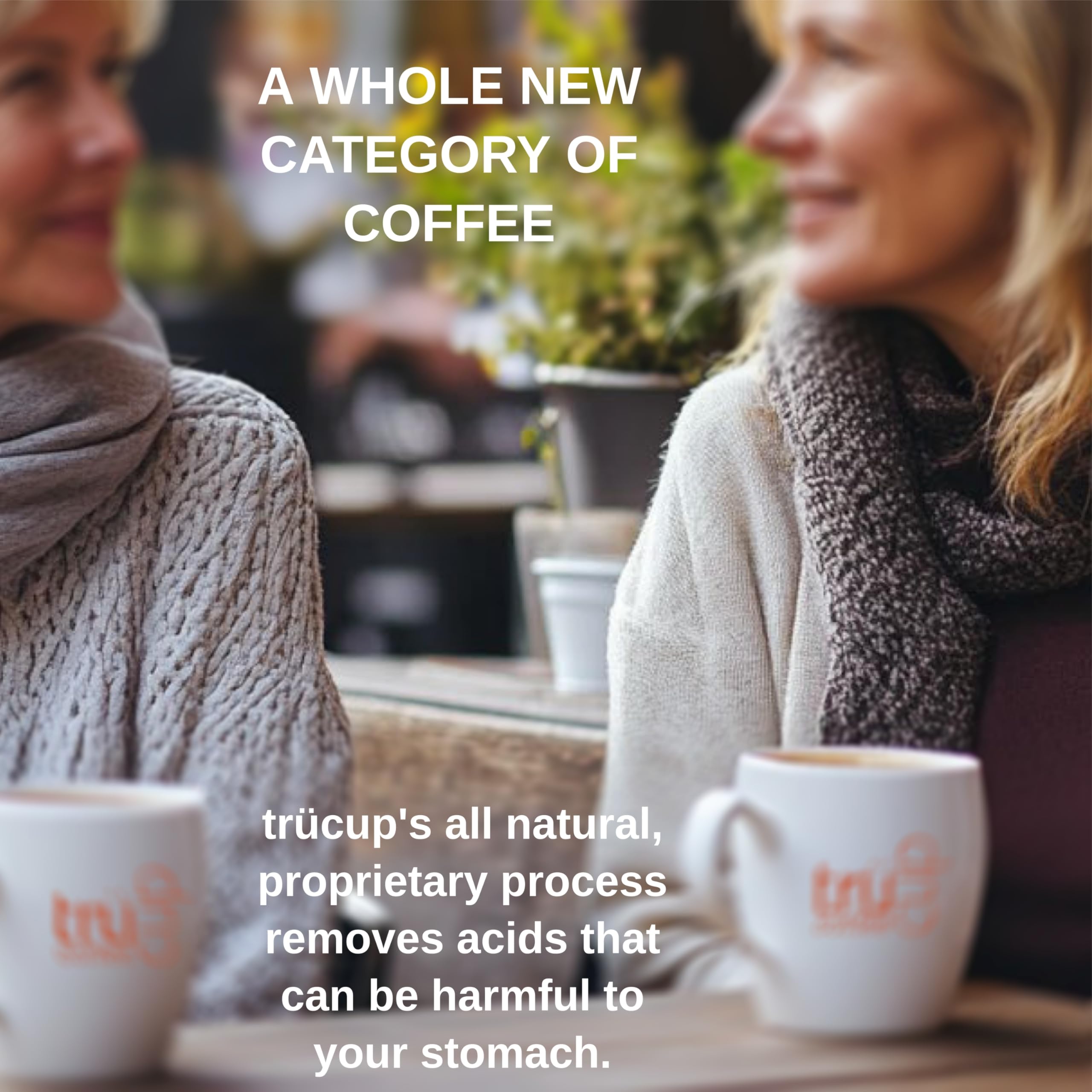 Trücup Low Acid Coffee Ground - 80oz Drip Grind, Natural Water & Steam Process with 60% Less Acid, Smooth Flavor, Stomach-Friendly, Rich in Antioxidants | Perfect for Sensitive Stomachs, Morning Brew & Office Coffee Break