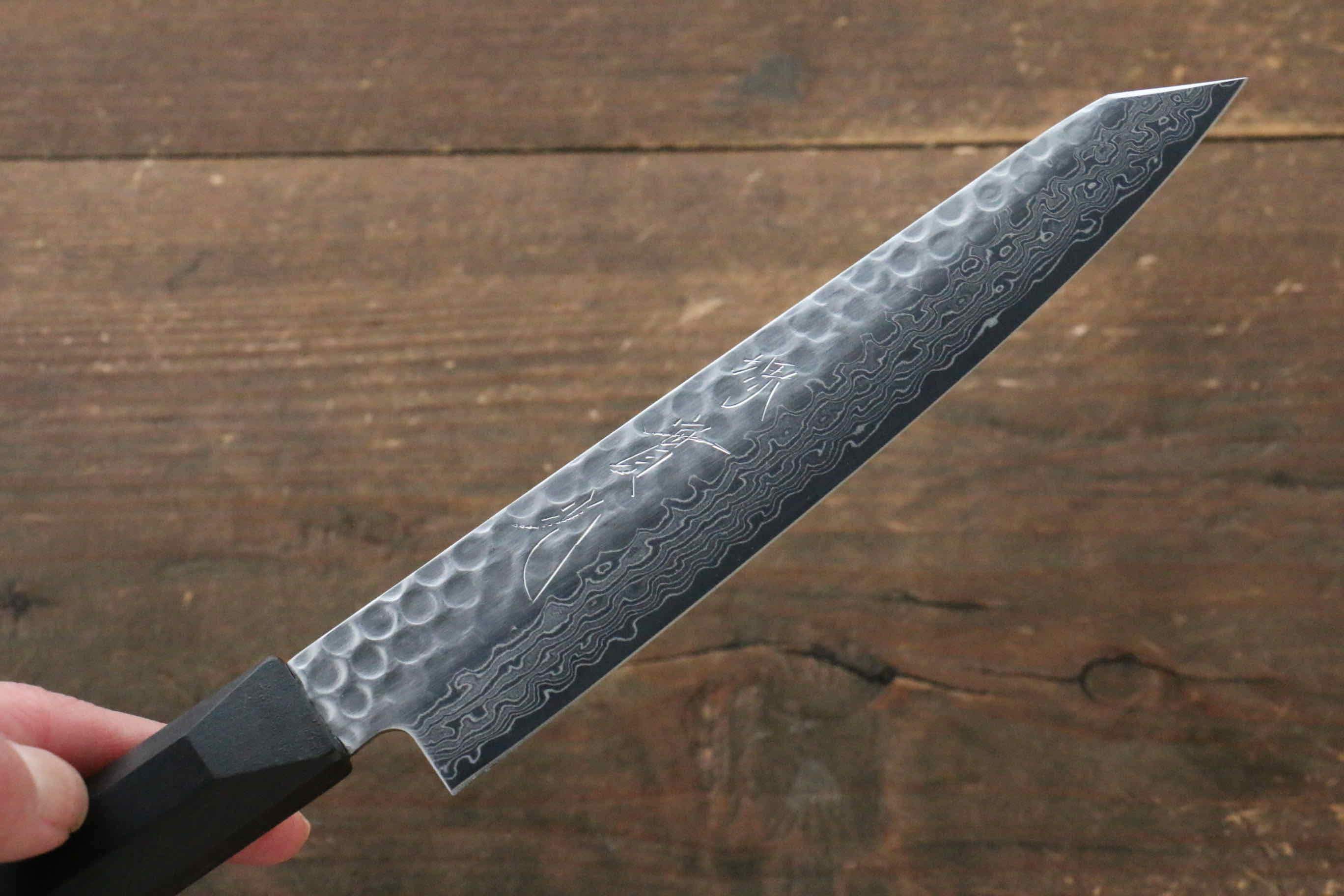 Premium Jikko VG10 17-Layer Kiritsuke Petty Utility Knife 140mm - Japanese Damascus Steel Blade with Ebony Wood Handle - Perfect for Slicing, Peeling & Precision Kitchen Tasks