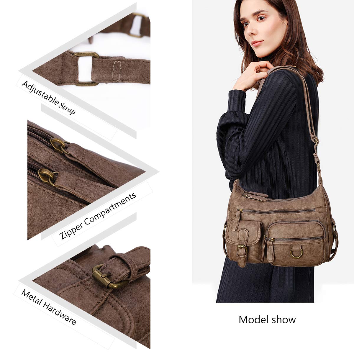 Angel Barcelo Crossbody Bag for Women - PU Leather Purse for Daily Use & Travel