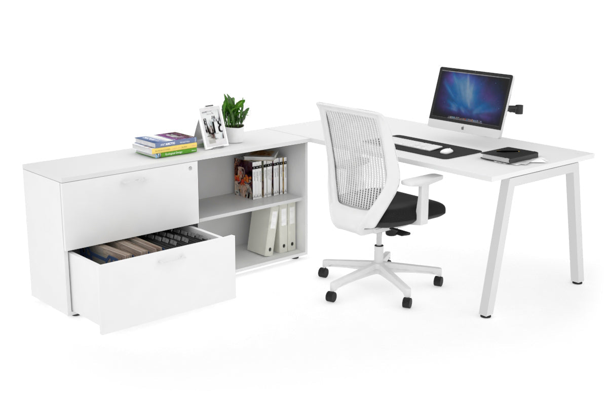 Quadro A Executive White Frame Office Chair [1800L x 700W] - Perfect for Conference Rooms, Home Offices & Executive Suites