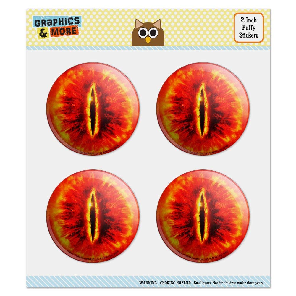 The Lord of The Rings Eye of Sauron Puffy Bubble Dome Stickers - 50pcs 3D Scrapbooking Supplies for DIY Crafts, Journals, Cards, and Albums - Perfect for LOTR Fans and Collectors
