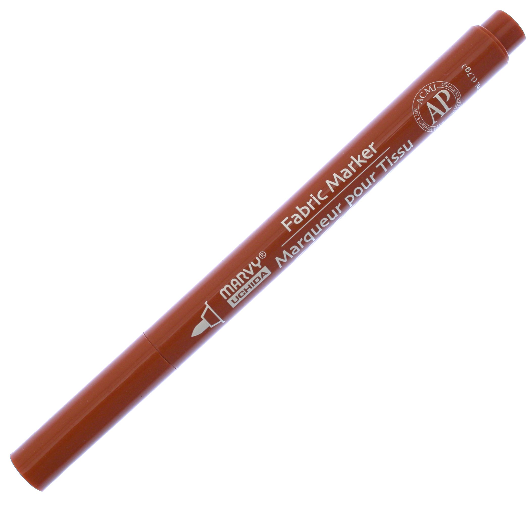 UCHIDA Marvy Fine Point Fabric Marker - Permanent Brown Ink for Fabric, Canvas & DIY Crafts - Ideal for Clothing, Shoes, Home Decor Projects & Art Supplies