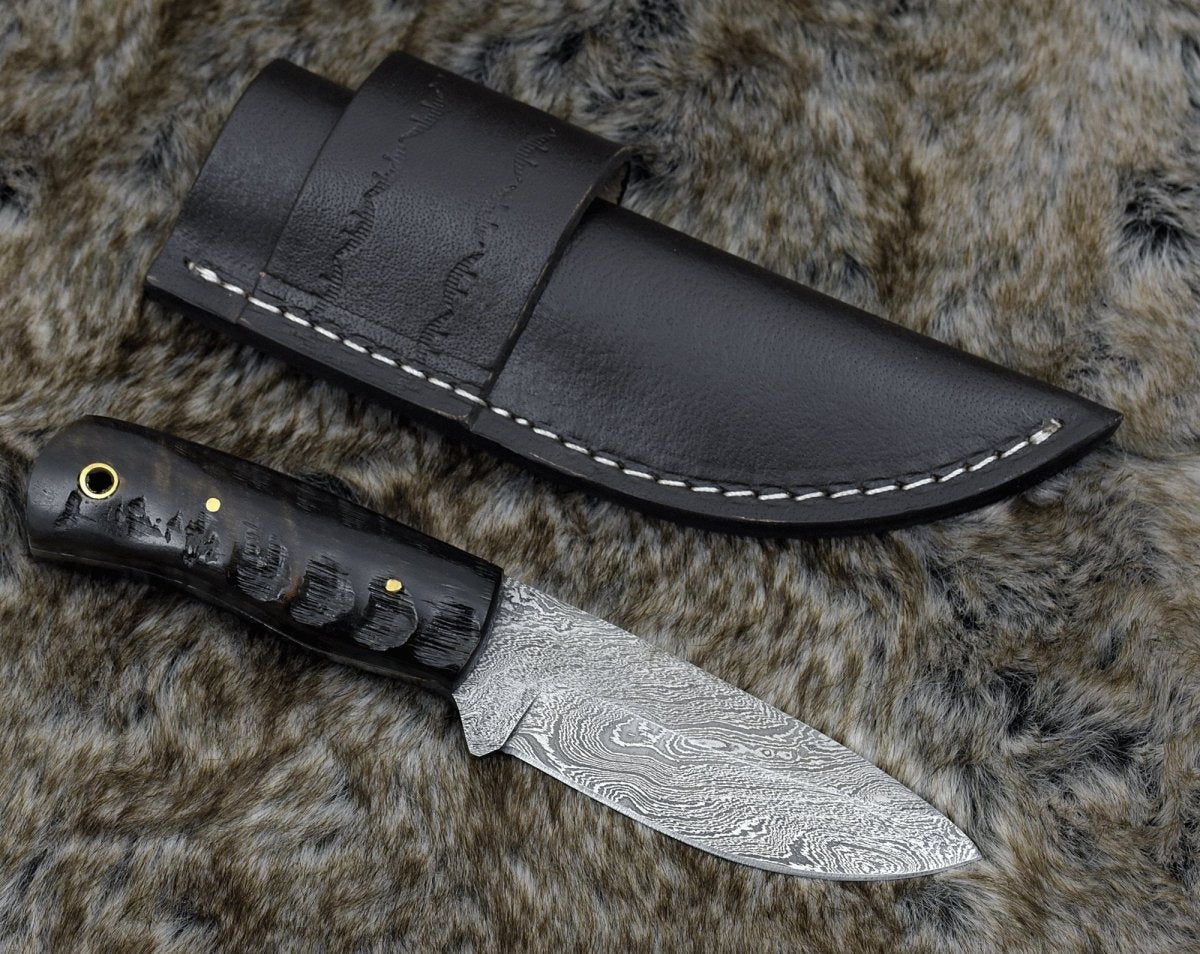 Premium EDC Folding Knife with Genuine Ram Horn Handle - Compact, Durable & Sharp for Outdoor, Camping & Everyday Carry (EDC) Use