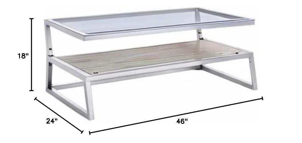 Universal Off White Coffee Table with Stone Shelf - Modern Living Room Furniture for Home Decor & Entertainment Spaces