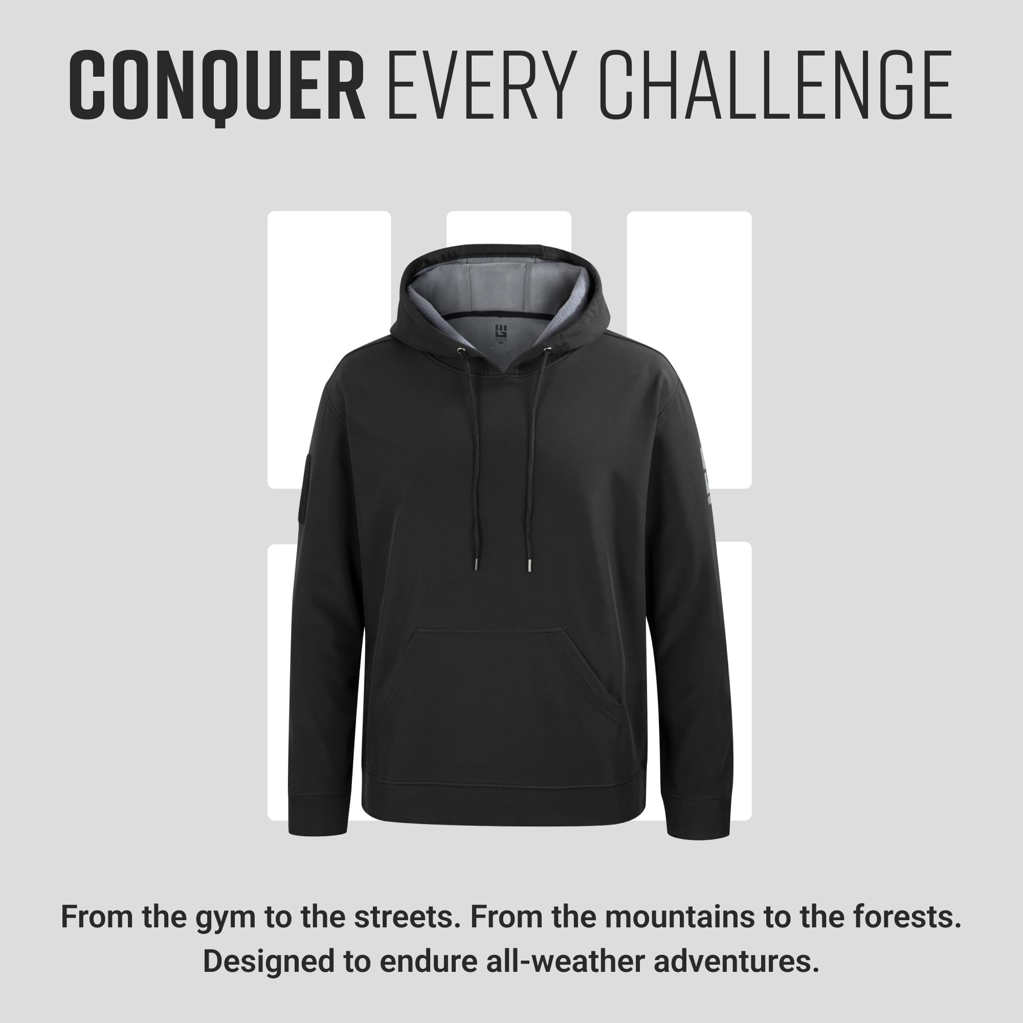 Performance Hoodie for Men & Women - Lightweight Breathable Fleece-Lined Tech Hooded Sweatshirt with Water-Repellent Finish & Adjustable Hood - Perfect for Running, Hiking & Outdoor Activities