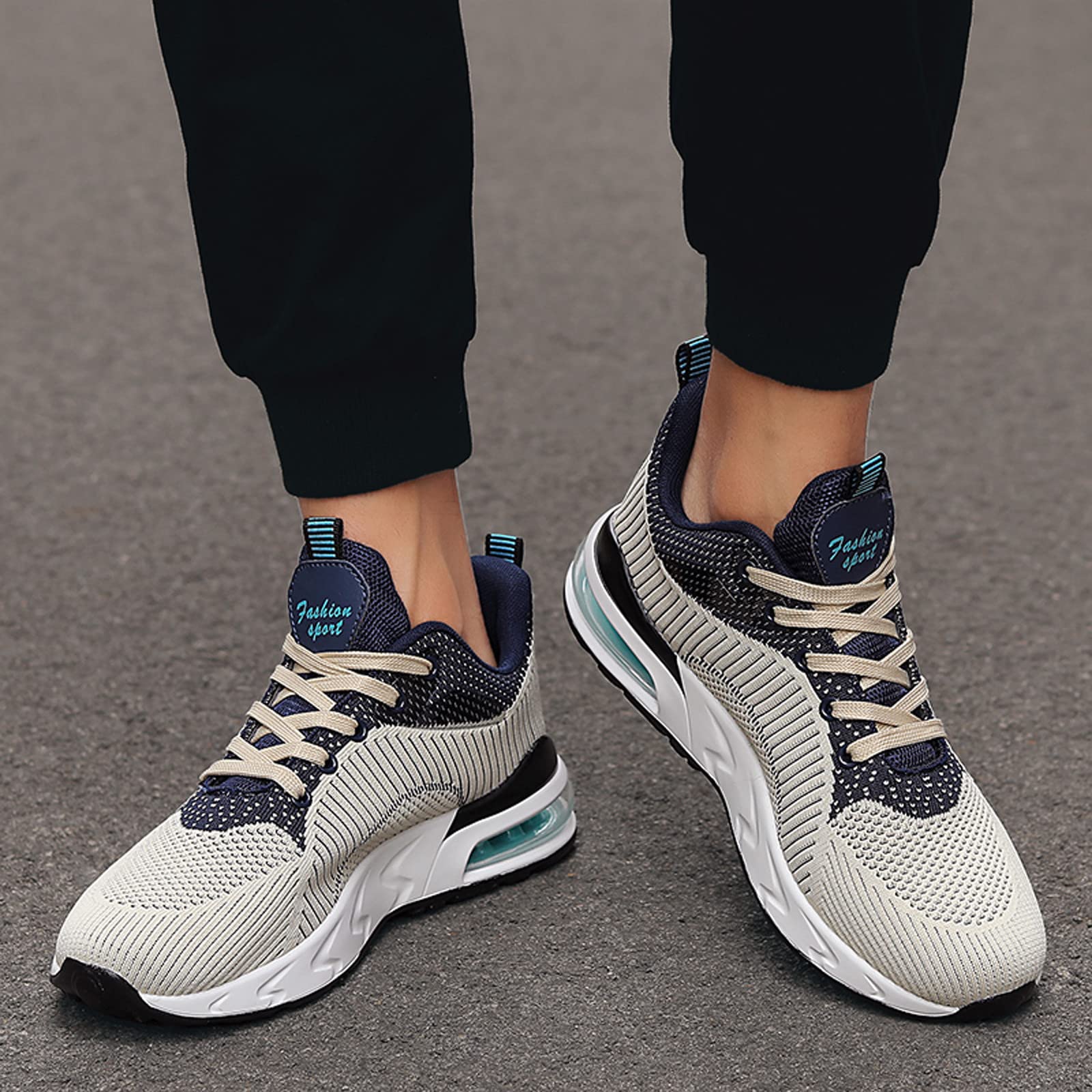 **Men's Breathable Trail Running Shoes - Lightweight Athletic Sneakers for Flat Feet Support - Comfortable Woven Mesh Casual & Sports Shoes for Students - Perfect for Hiking, Jogging & Gym Workouts**