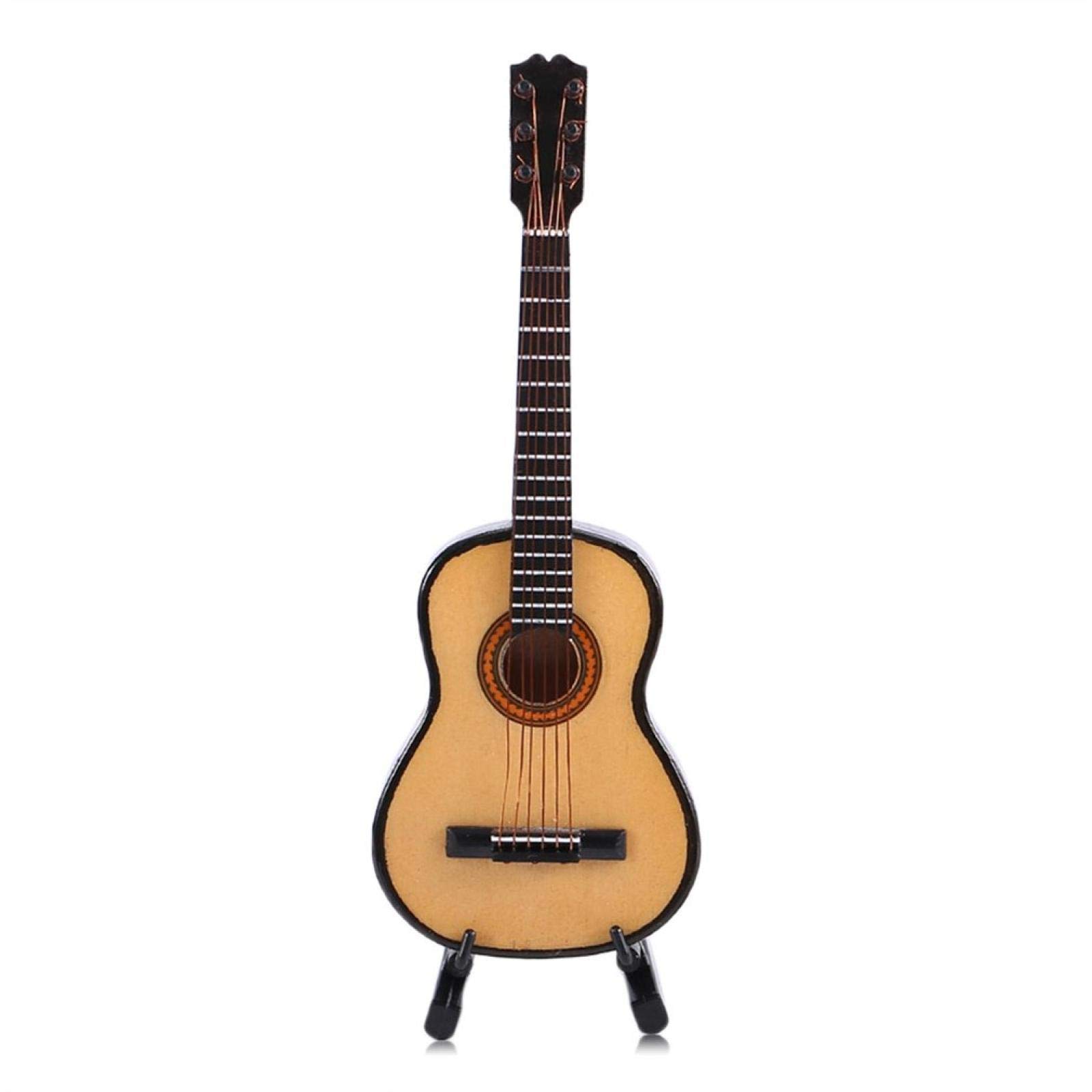 ZSQZJJ Miniature Wooden Acoustic Guitar Sculpture - Handcrafted Home & Bathroom Decor, Musical Instrument Case for Beautiful Interior Design | Perfect for Living Room, Bedroom, Office & Gift Giving