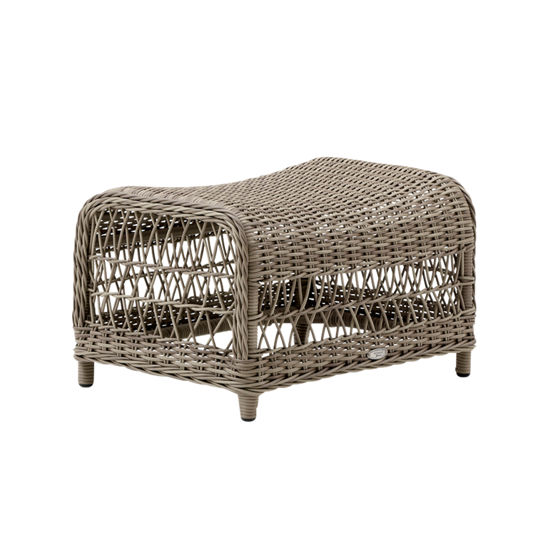Sika Design Dawn Footstool - Outdoor Stool with Wicker Weave, Waterproof & UV Resistant - Perfect for Patio, Garden, Poolside, and Balcony Relaxation