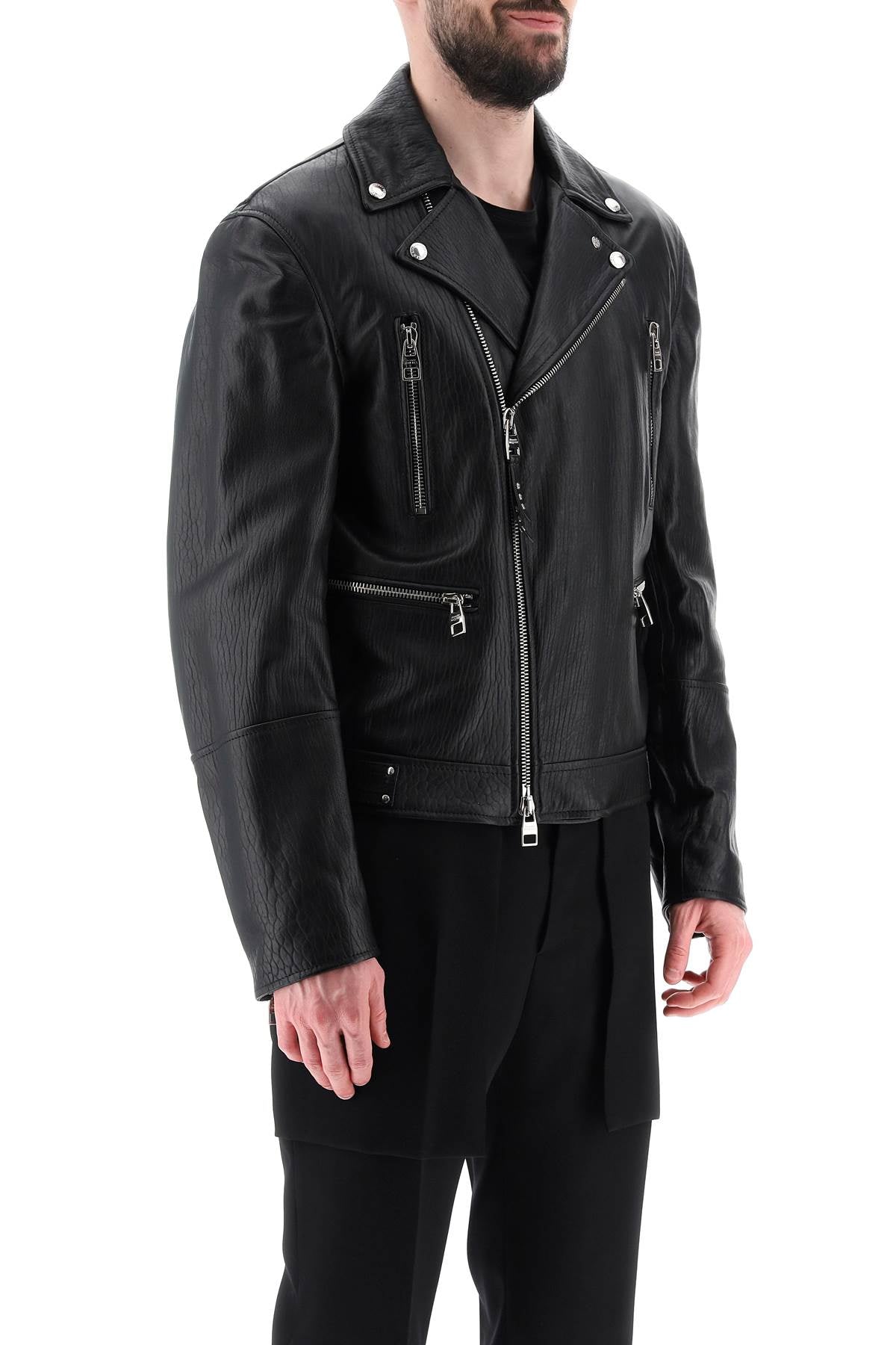 Alexander McQueen Genuine Leather Biker Jacket for Men & Women - Stylish Motorcycle Outerwear for Riding, Night Out & Fashion Events