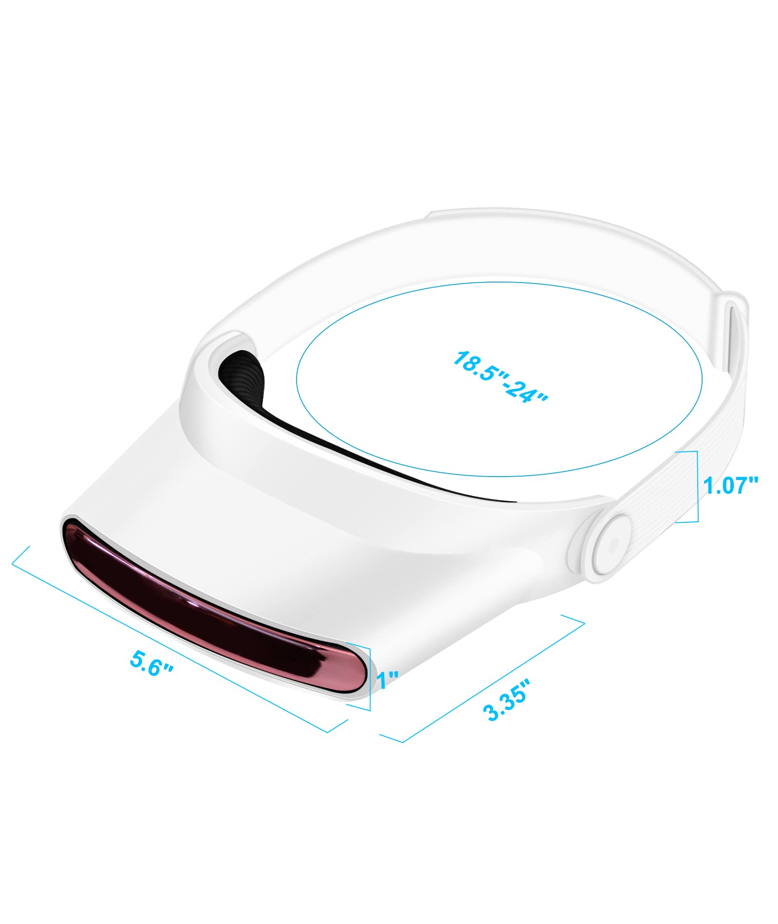 TRELC Hands-Free Bladeless Headband Fan - Rechargeable USB Cooling Sun Hat for Women & Men - Portable Personal Fan for Cycling, Fishing, Hiking, Camping & Outdoor Sports - White (Ideal for Summer Activities, Travel & Hot Weather Use)