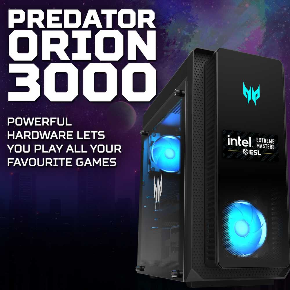 Acer Orion 3000 Gaming Desktop PC - Intel Core i7, 16GB RAM, 1TB HDD, NVIDIA RTX 4070 Super Graphics - Ultimate Gaming & Streaming Performance for Esports & VR Gaming