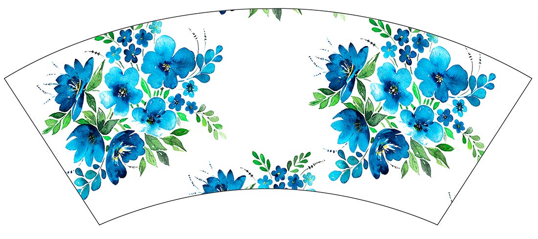 Mugzie 12oz Insulated Lowball Tumbler with Removable Wetsuit Cover - Blue Floral Design - Perfect for Iced Coffee, Cocktails & Outdoor Picnics