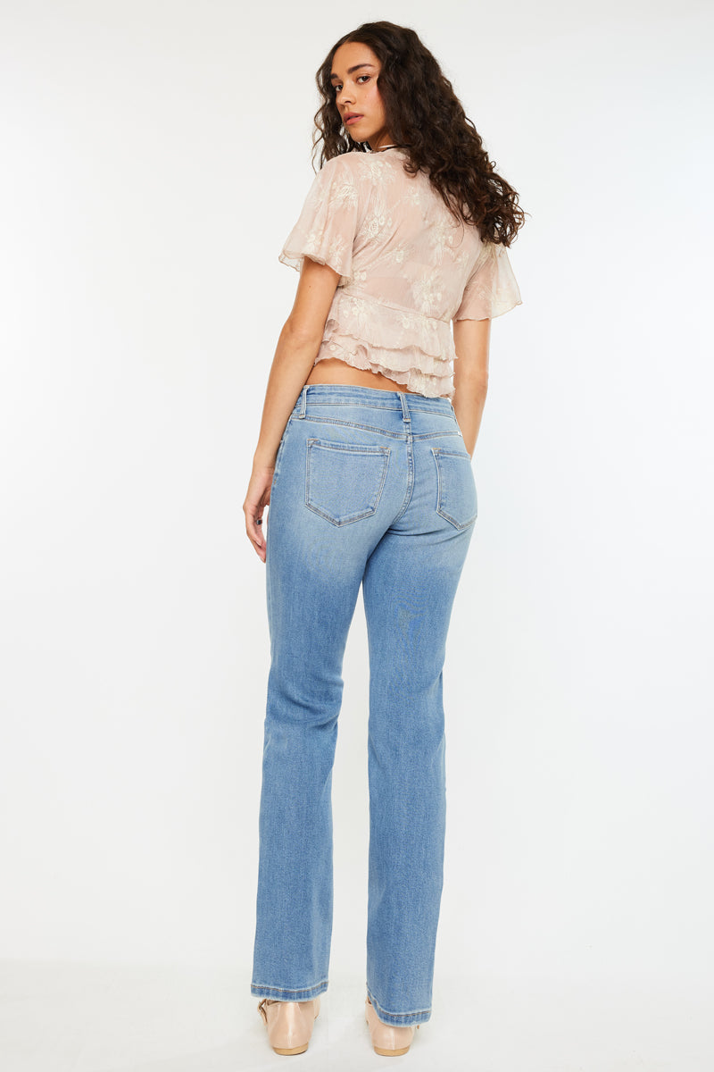 Florence Essentials High Rise Slim Straight Jeans for Women - Comfortable Stretch Denim Pants for Casual Wear & Everyday Outfits